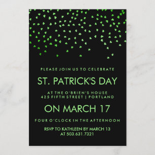 Invitation Confetti, Shamrock vert, le jour de la Saint Patri