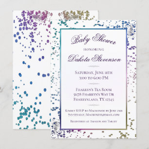 Invitation Confetti Sparkle   Douche à poussière diamant colo
