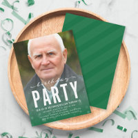 Confetti Vert Moderne Tout âge Photo Anniversaire 