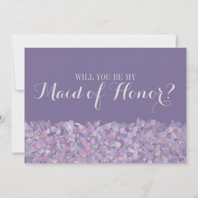 Invitation Confetti violet serez-vous ma femme d'honneur (Devant)