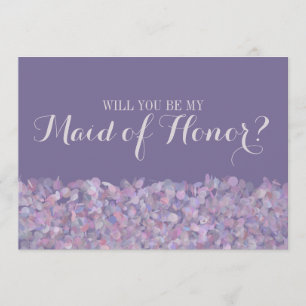 Invitation Confetti violet serez-vous ma femme d'honneur