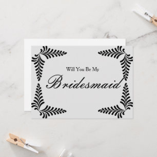 Invitation Confettis à bordure noire Veux-tu être ma demoisel