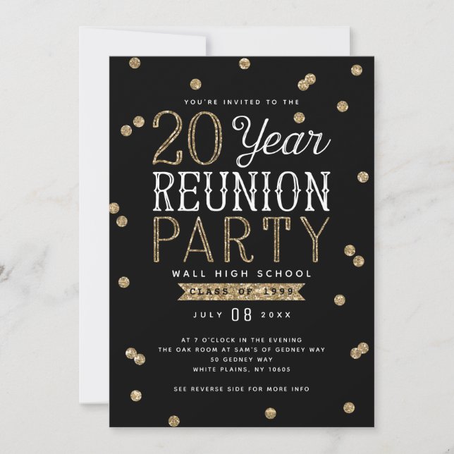 Invitation Confettis | de parties scintillantes partie de la (Devant)