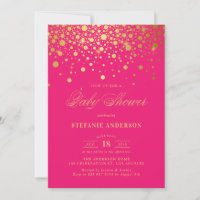 Confettis en feuille d'or fausse rose vif Baby Sho