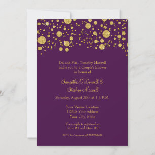 Invitation Confettis en Paillettes de Feuille d'Or pour la Fê