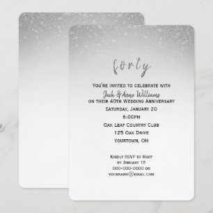 Invitation confettis pailletés 40e anniversaire de mariage