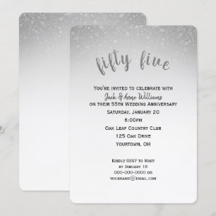 Invitation confettis pailletés 55e anniversaire de mariage