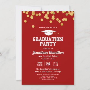 Invitation Confettis pour la fête de remise des diplômes au l