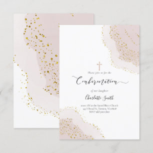 Invitation Confirmation aquarelle rose agate décor