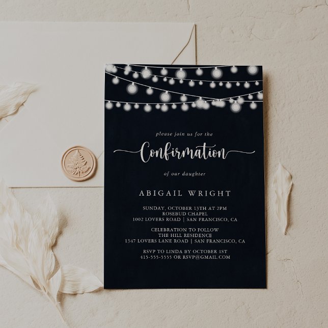 Invitation Confirmation de calligraphie à chaîne rustique (Créateur téléchargé)