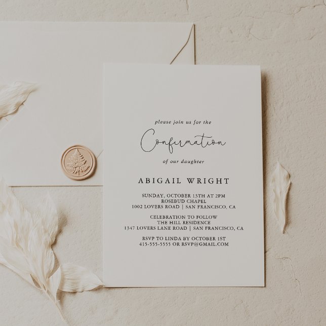 Invitation Confirmation de calligraphie simple et élégante (Créateur téléchargé)