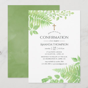 Invitation Confirmation de feuillage de verdure à l'aquarelle