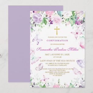 Invitation Confirmation de fille personnalisée