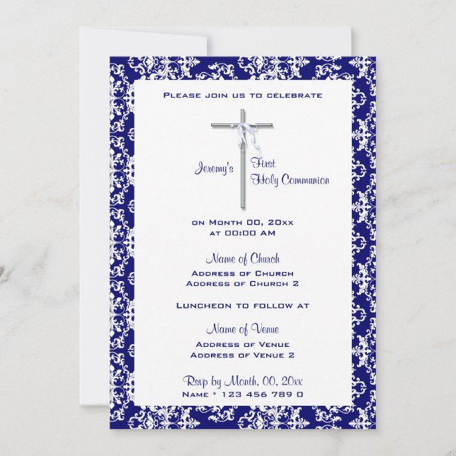 Invitation Confirmation de la communion du baptême (Devant)