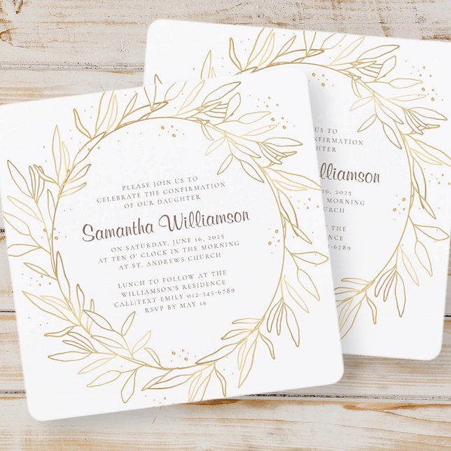 Invitation Confirmation de la coulée d'or moderne (Créateur téléchargé)