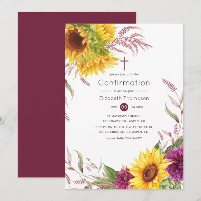 Invitation Confirmation de la floraison de la prune de Bourgo (Devant / Derrière)
