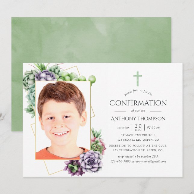 Invitation Confirmation de la photo géométrique réussie (Devant / Derrière)