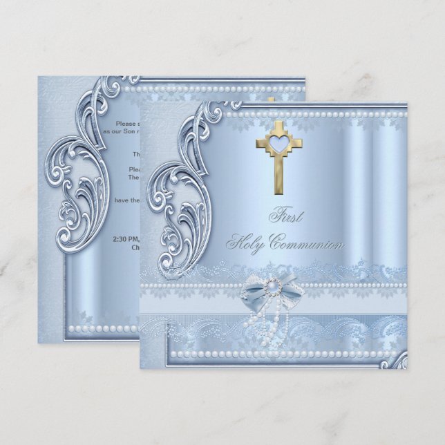 Invitation Confirmation de la première sainte communion dente (Devant / Derrière)