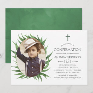 Invitation Confirmation de la verdure de la forêt d'aquarelle