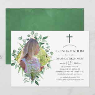Invitation Confirmation de la verdure de la forêt d'aquarelle