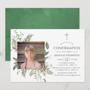 Invitation Confirmation de la verdure de la forêt d'aquarelle