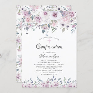 Invitation Confirmation de l'aquarelle violet Fleurs