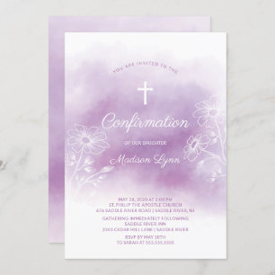 Invitation Confirmation de l'aquarelle violette