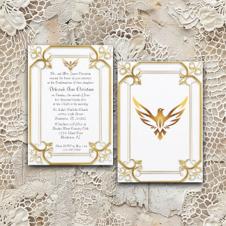 Invitation Confirmation de l'élégante Gold Dove