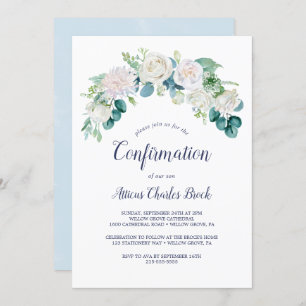 Invitation Confirmation des fleurs blanches classiques