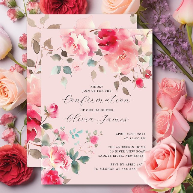 Invitation Confirmation des fleurs de flush (Créateur téléchargé)