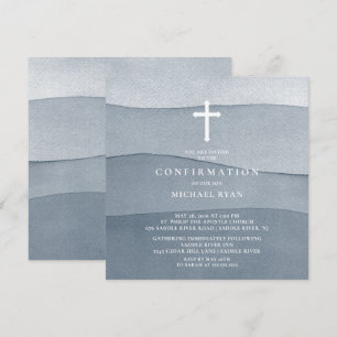 Invitation Confirmation des garçons d'aquarelle bleue