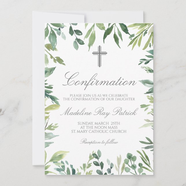 Invitation Confirmation du cadre vert (Devant)