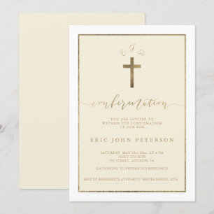 Invitation Confirmation du monogramme d'épaisse feuille d'or 