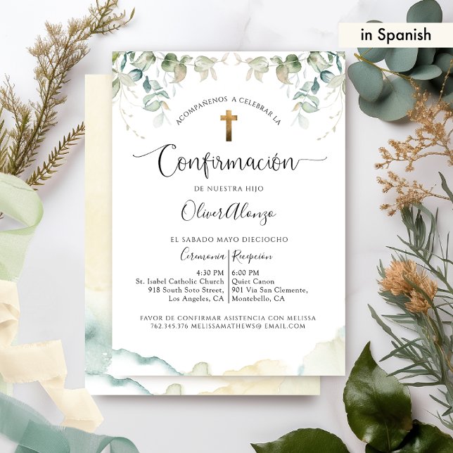 Invitation Confirmation Élégante avec Verdure (Créateur téléchargé)