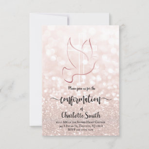 Invitation Confirmation fausse parties scintillant rose or te