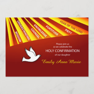 Invitation Confirmation Fille Personnalisable, Cus
