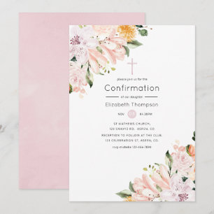 Invitation Confirmation florale Pastel