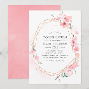 Invitation Confirmation géométrique de la fleur de cerisier r