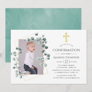 Invitation Confirmation géométrique Eucalyptus
