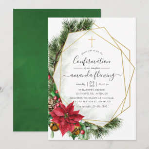 Invitation Confirmation géométrique florale aquarelle de Noël