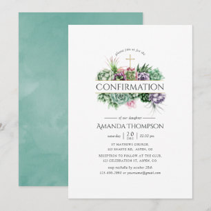 Invitation Confirmation géométrique Succulente