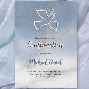 Invitation Confirmation gris marbre bleu