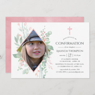 Invitation Confirmation Pastel Blush Greenery