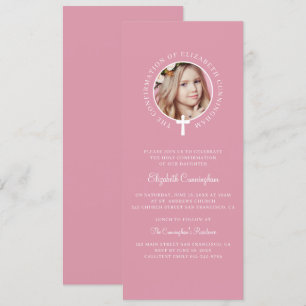 Invitation Confirmation   Photo personnalisée et croix simple