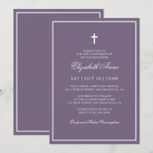 Invitation Confirmation Pour Elle Croix classique élégante