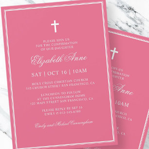Invitation Confirmation Pour Elle Croix classique élégante