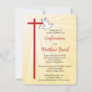Invitation Confirmation pour les Gold Rays de la Dove de croi