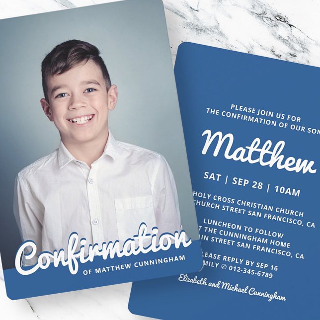 Invitation Confirmation Pour Lui Photo Personnalisée Moderne (Créateur téléchargé)