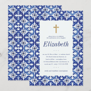 Invitation Confirmation Pour Ses Carreaux Bleus Méditerranéen