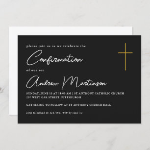 Invitation Confirmation simple et classique en noir et blanc